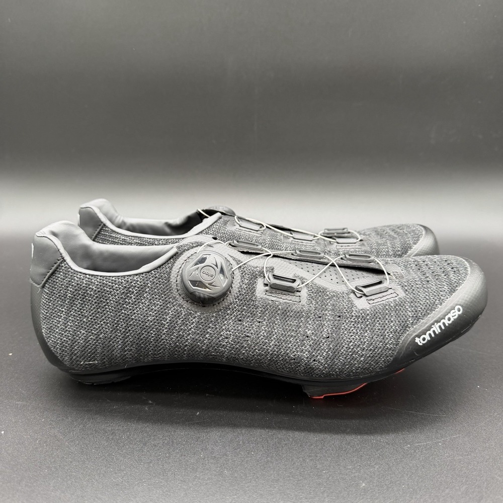 Tommaso Strada Elite Black Knit Mens Cycling Shoes Size 10.5